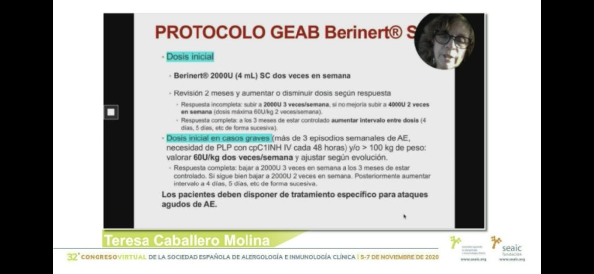 IreneGG's tweet image. #seaic2020 Protocolo individualizado de Berinert sc como PLP en #HAE, excelente presentación de @MaiteCabaMol