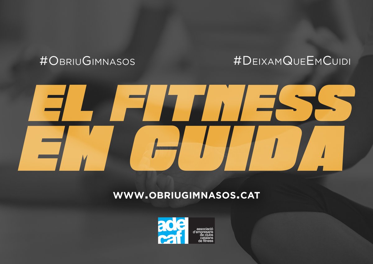 La pràctica d'activitat física és un element essencial per a una ciutadania sana i preparada per superar les malalties en millors condicions. Som part de la solució. Entra a 👉  obriugimnasos.cat i ajuda't. #DeixamQueEmCuidi #ObriuGimnasos