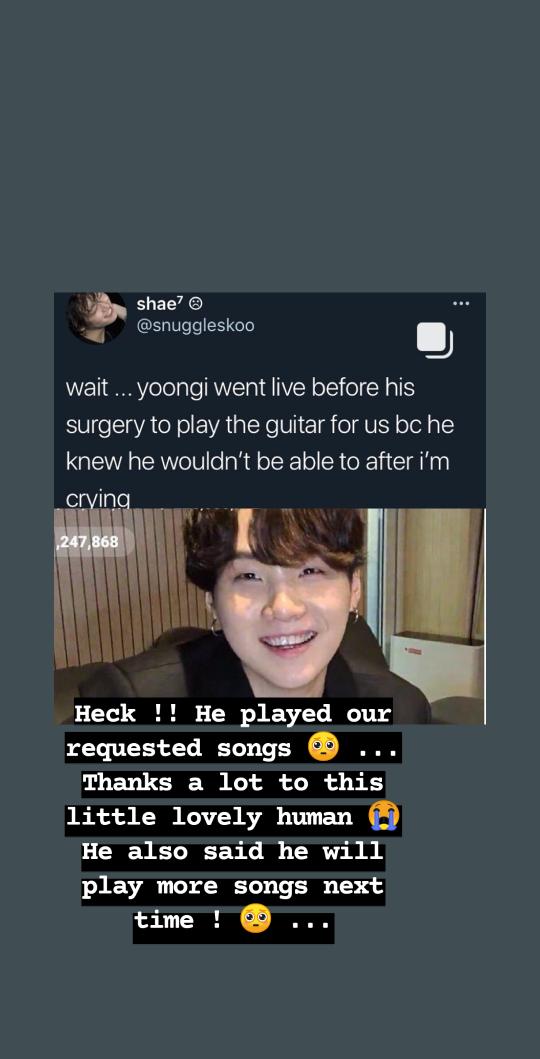 limemacaroon's tweet photo. #GetWellSoonYoongi https://t.co/8mb6gAdYkf