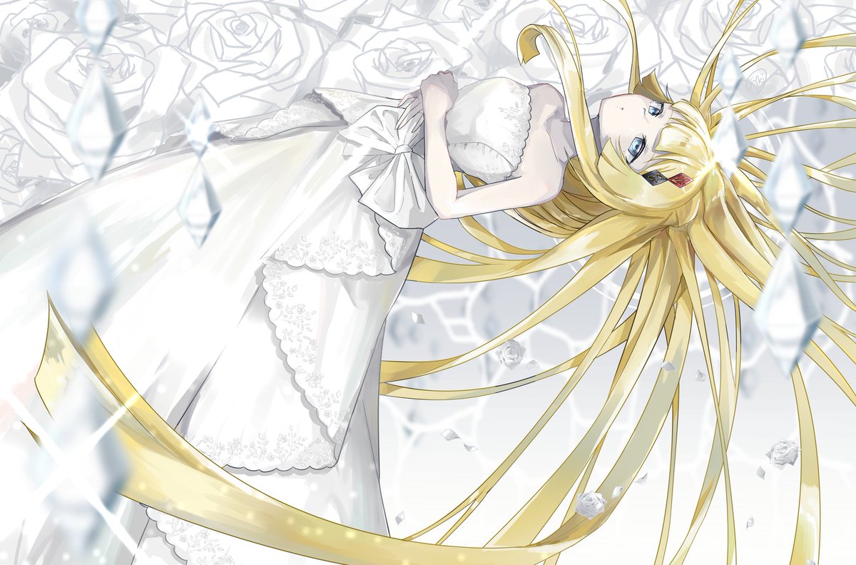 フ雪 予約受付中 リフルシャッフル様 Riffleshuffle R のシャッフル王女にプリンセスドレスを着せたイラストを描かせていただきました 元のドレスが純白なので白メインです 描かせて下さりありがとうございますm M