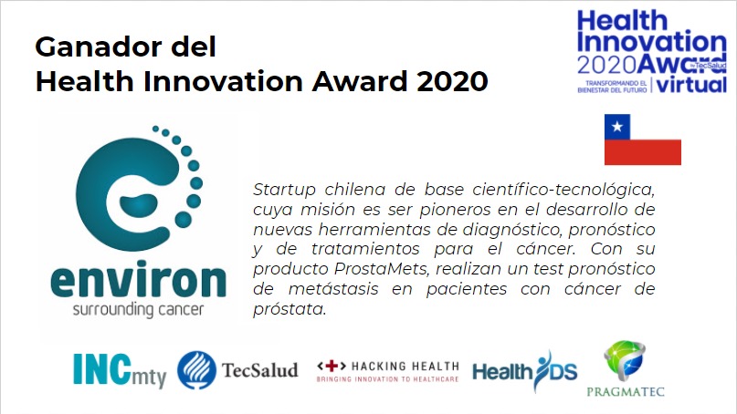 HHMonterrey's tweet photo. Felicitamos a Environ por ser ganadores del Health Innovation Award 2020.
#Environ #Chile #Mexico #HIA2020 #HIA #HealthInnovationAward #INCAccelerator #INCmty #TecSalud #HackingHealth #HHMonterrey #HealthIDS #Pragmatec @TecSaludMX @INCmty @PragmatecMX @healthids https://t.co/1KpHIoXdgR