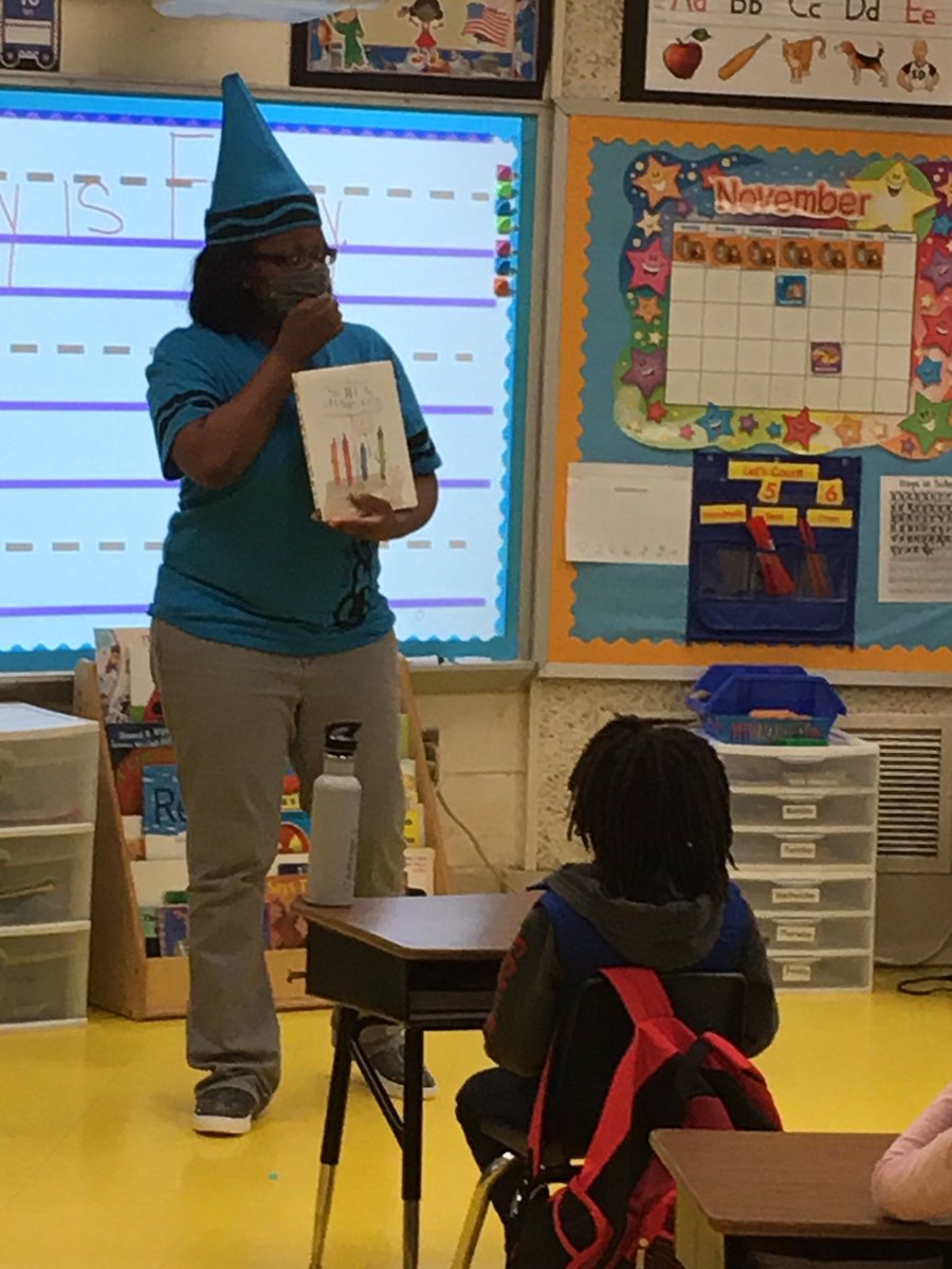 IPEPirates's tweet photo. THE DAY THE CRAYONS QUIT!    Curriculum Facilitator T Perkins reads to our Kindergarteners. https://t.co/aEnMIkmsMc