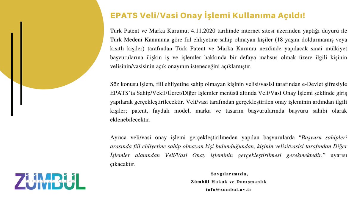 AtZumbul's tweet photo. #TPMK #EPATS #veli #vasi #onay #açıkrıza #başvuru #küçük #kısıtlı #TMK #zumbullaw https://t.co/cvJfrmP3jr