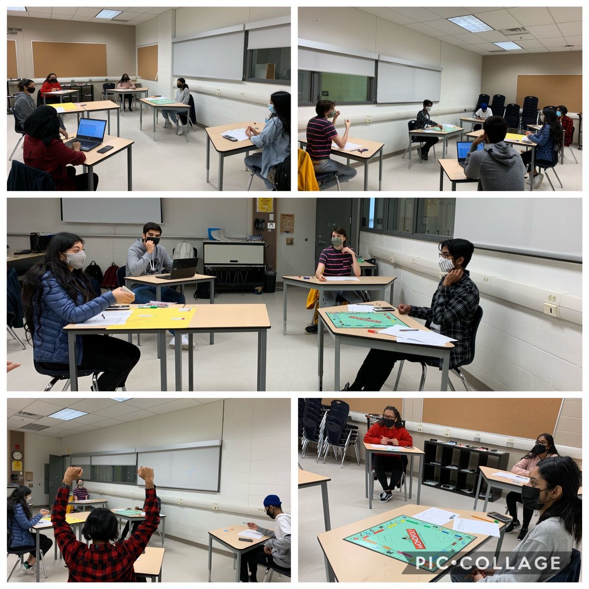 DavidSuzukiSS's tweet photo. This is so awesome - Ms. Bailey figured out a 😷 contact-less version 😷 of #Monopoly for students so they can still do an economic stimulation to learn how to use government policy to break poverty cycles #bizclass #staysafe @PeelSchools https://t.co/GtldpIePcR