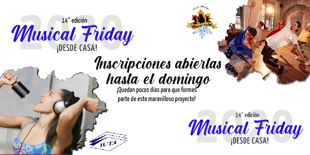 mffestival2020's tweet photo. Ahora sí viene lo bueno, si aún no te has inscrito tienes hasta el domingo para hacerlo, ¡vamos!, No te lo puedes perder.
#MusicalFriday2020 #Felizviernes https://t.co/nQbunh77XF