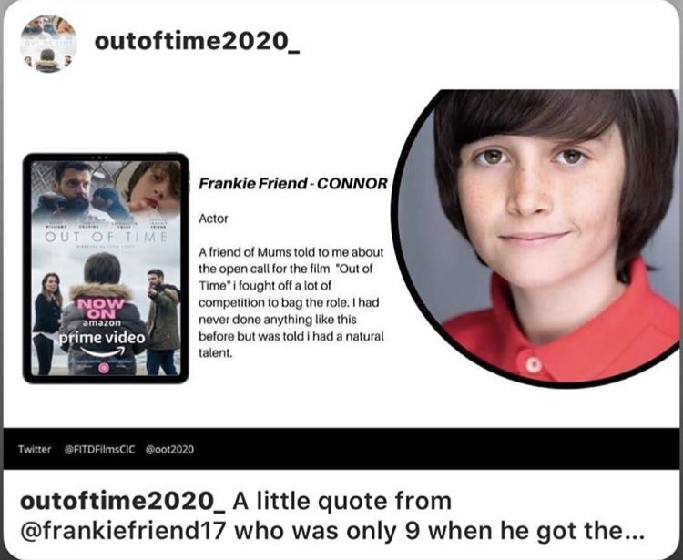 Please put Out of Time on your Lockdown watch list. Available now on @PrimeVideo 🎥🎥🎥#proud #mum #film #tv #follow #childactor #AmazonPrime @oot2020