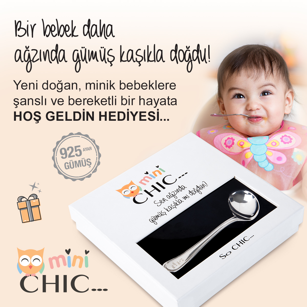 SoCHICGlobal's tweet photo. Ağzında gümüş kaşıkla doğmak deyiminden yola çıkarak hazırlanan Mini CHIC Gümüş Mama Kaşığı şimdi mağazalarımız ve https://t.co/IVQvD8a2hP’de! 🥄
Ürün Kodu: 0727499
#sochic #sochicışıltısı #wearesochic #minichic https://t.co/RwFoacgTSR