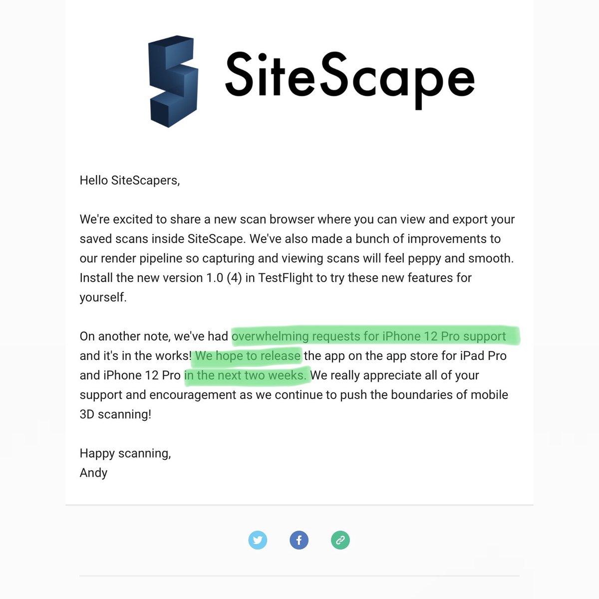 JohanesZwilling's tweet photo. 😃😃😃 YASS, YASS, YASS, YASSSSS! Two weeks is great, if it's really possible🤞🤞 #iPhone12Pro #LiDAR #3D #Scanning #SiteScape #MatterWho https://t.co/6HnA8fWJxp