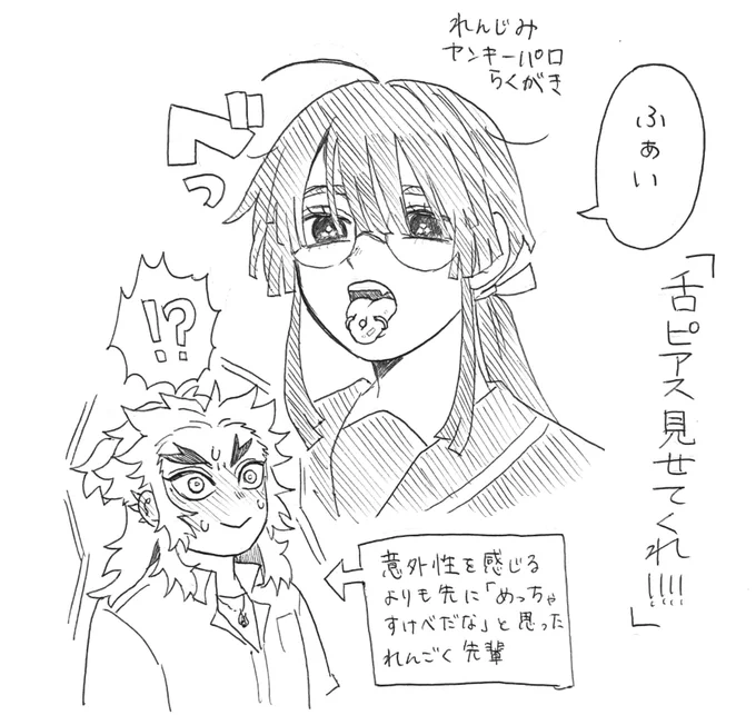 舌ピつけてる地味主のらくがきです 