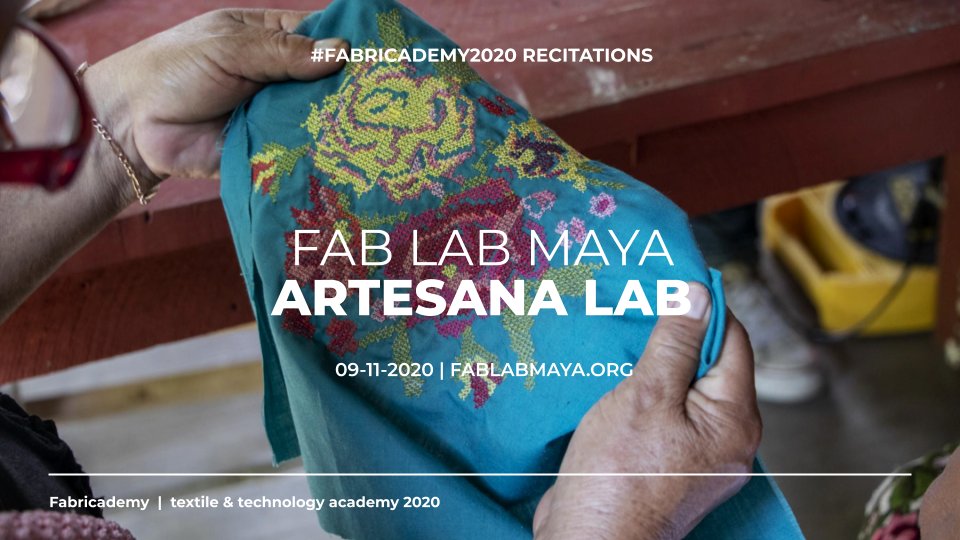 fabricademy's tweet photo. During our next recitation, Monday November 9, 2020 we will have the pleasure to have @fablab_maya Co-founder #TrinidadGomez with us presenting #ArtesanaLab project she's leading, focused on empowering Mayan Makers! 🪢🧵🇲🇽

Join us 👉https://t.co/Wtx4r56PQl 9.11.2020 at 3pm CET! https://t.co/to3st5QSKR