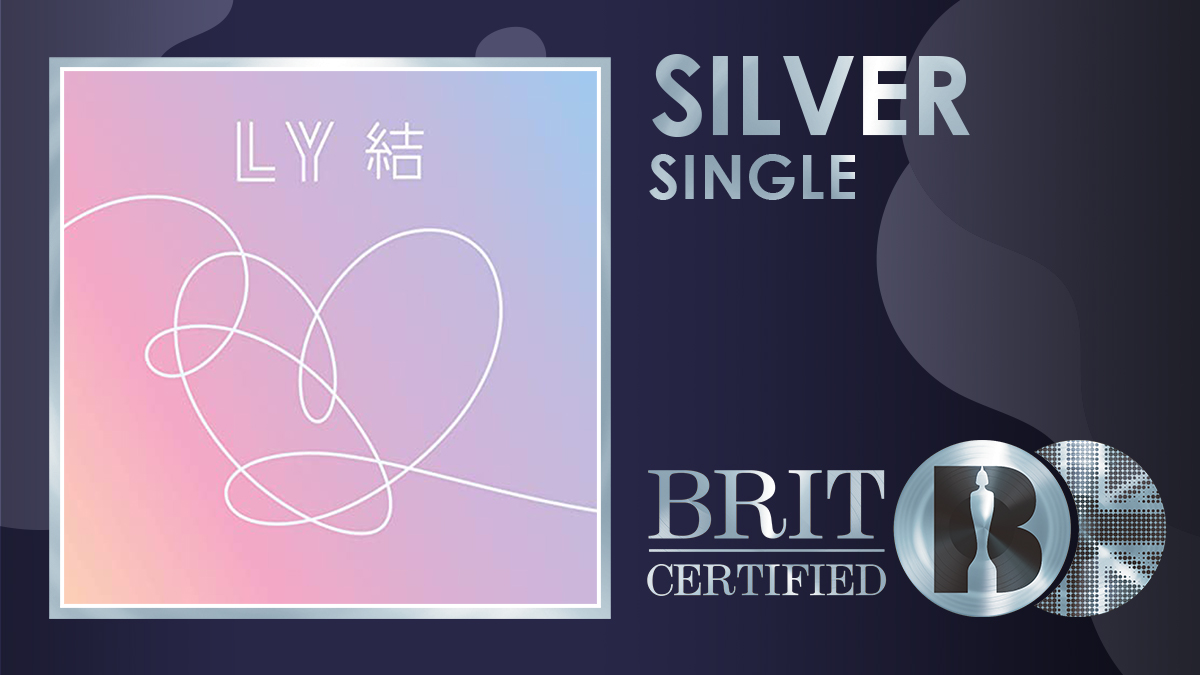 BRITs's tweet photo. 🎤 Taken from the album 'Love Yourself: Answer', 'MIC Drop' from @bts_bighit is now #BRITcertified Silver! 💿 https://t.co/effetQ9Au9