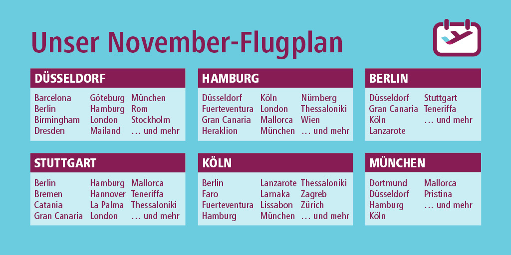 Eurowings Auch Im November Sind Wir Mit Einem Reduzierteren Flugplan Fur Dich Da Bei Allen Flugen Ist Unsere Flexibilitatsgarantie Inklusive T Co Y5espxgpmh T Co P04fomdye4