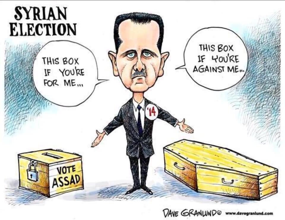 asaadhanna's tweet photo. The Syrian elections... Assad or death. https://t.co/UMSEsGSIdD