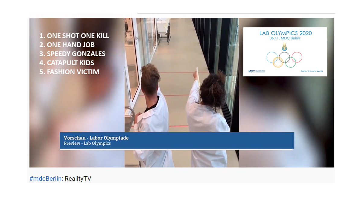 zozi_ingram's tweet photo. On your mark, get set, go! Today at 17:30 LAB OLYMPICS CHALLENGE live at: https://t.co/lIIdbIkJgL
Tic-Toc https://t.co/G83WlzRXqb
#scicomm #BerlinScienceWeek #LabLife #aDayInTheLab #SciComm #mdcBerlin #CelebrateScience https://t.co/NXkMss7aLR