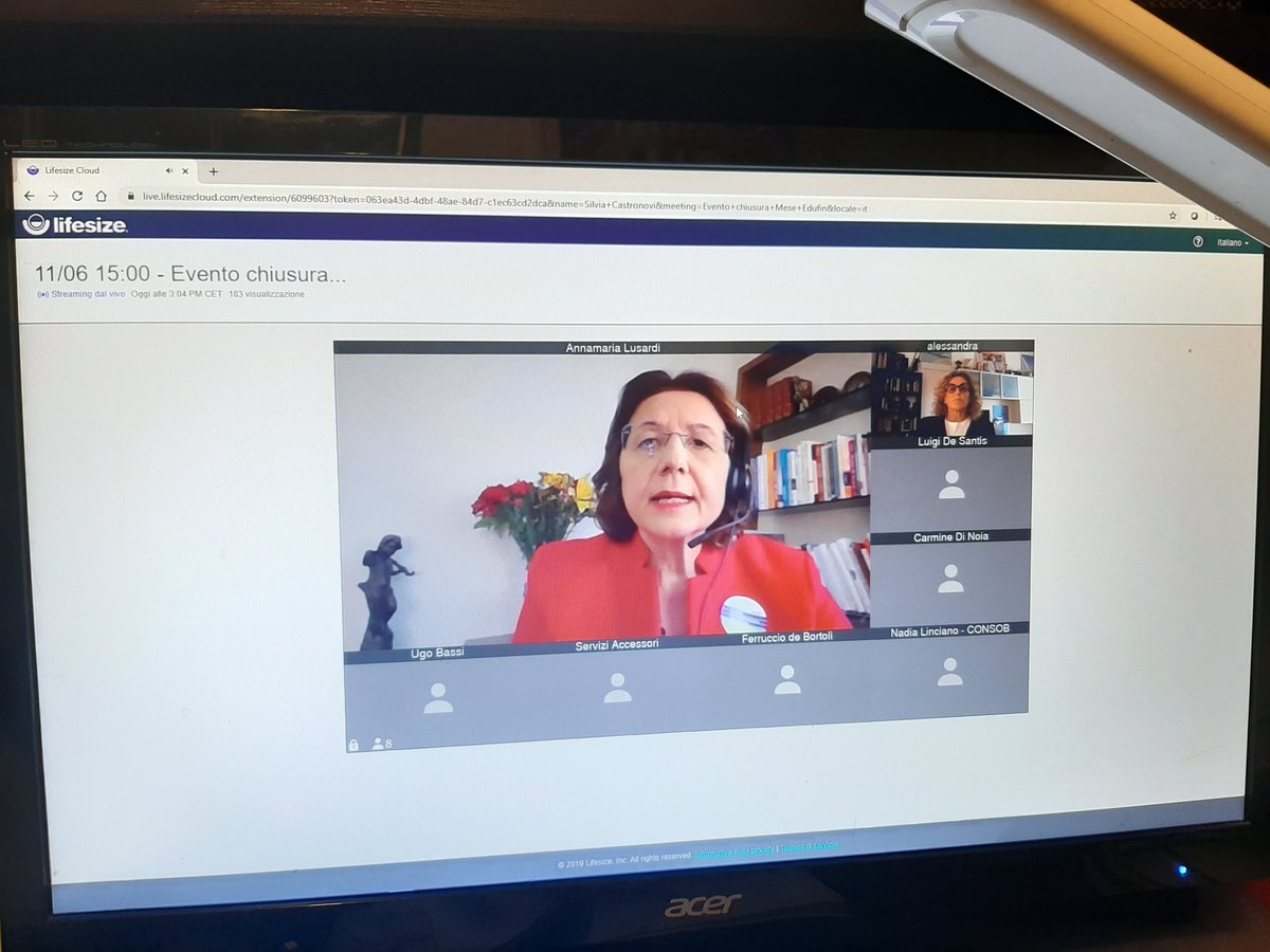 silviacastronov's tweet photo. Evento conclusivo #meseducazionefinanziaria2020 @ITAedufin Oggi parlano i numeri e fra i 182 proponenti c'è anche @Altroconsumo con #bastaunClick Un #Grazie anche da parte nostra @A_Lusardi https://t.co/88dG7VflEM