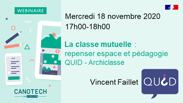 Attention 60 places pour le Webinaire en lien avec la rubrique #Quid  #Archiclasse Une heure pour découvrir le témoignage de <a href="/VFaillet/">Vincent Faillet</a> autour d'une pratique pédagogique et d'un espace : LA CLASSE MUTUELLE.
Par ici : reseau-canope.fr/service/se-for…  <a href="/chcaron80/">Christophe Caron</a> <a href="/SICARTB/">SICART</a> <a href="/reseau_canope/">Réseau Canopé</a>