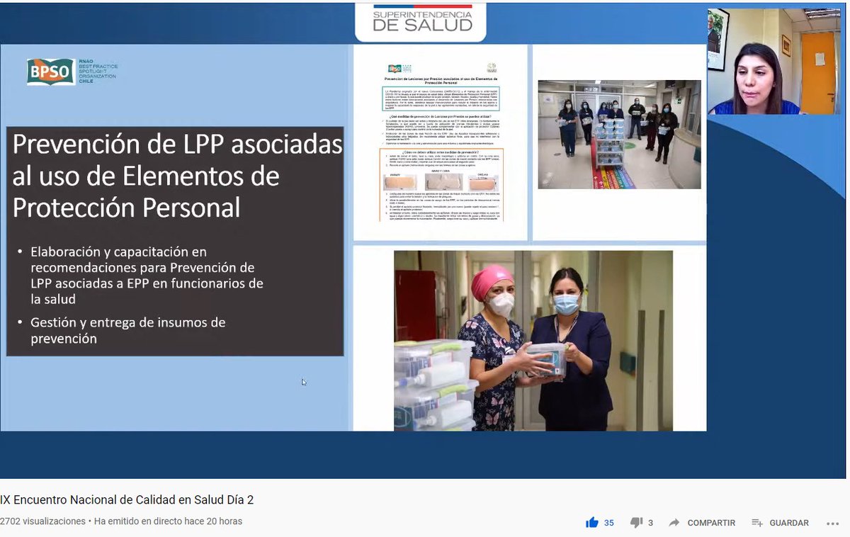 Ayer tuvimos la excelente oportunidad de presentar en el "IX Encuentro Nacional de Calidad en Salud" organizado por la Superintendencia, acerca de los avances en pandemia de la Guía de Prevención de LPP en los 6 centros BPSO públicos de Chile, que tuvo una ¡gran convocatoria!.