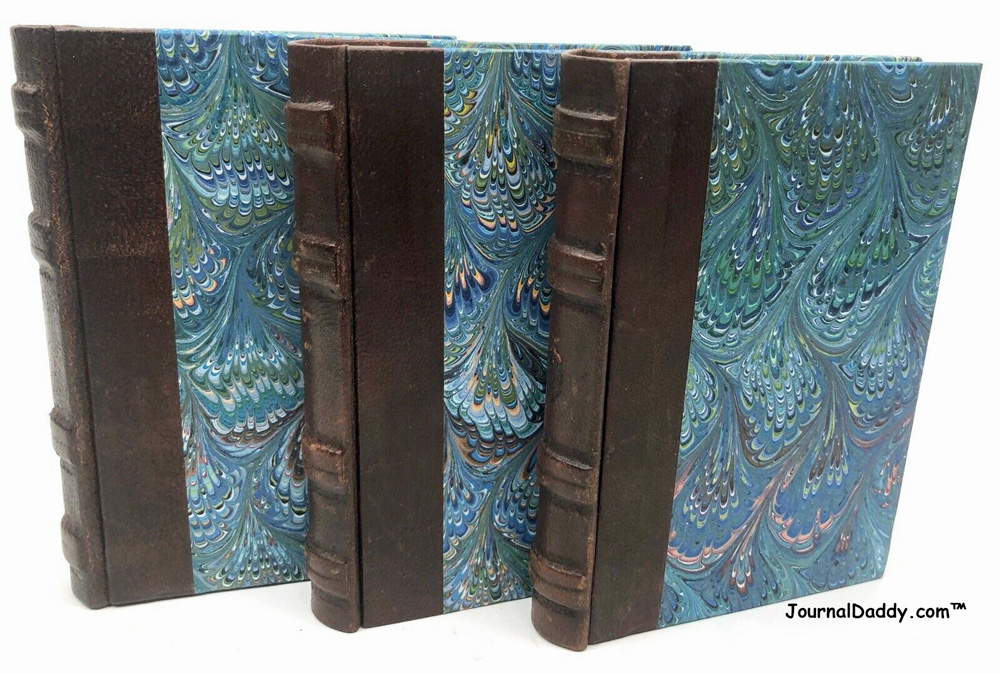 JournalDaddy's tweet image. Small leather and hand marbled covers. This will be in San Angelo at our next show this weekend 11-7-20 along with many more.