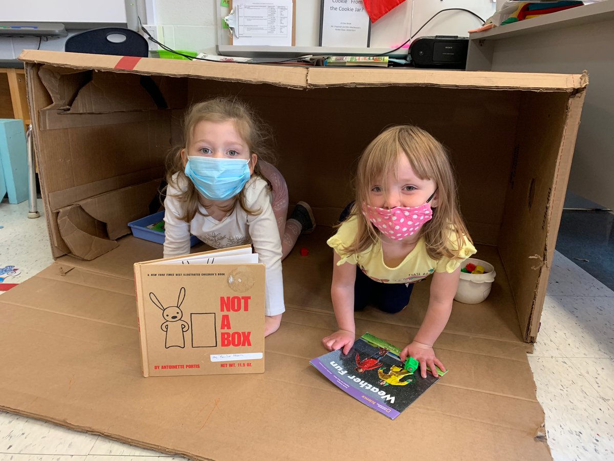 MackenzieFive's tweet photo. Thanks for loaning us the book @BailieHearn! It’s not a box, it’s a dog house! And a mailbox! @alcdsb_mich https://t.co/PGFbp55SAO