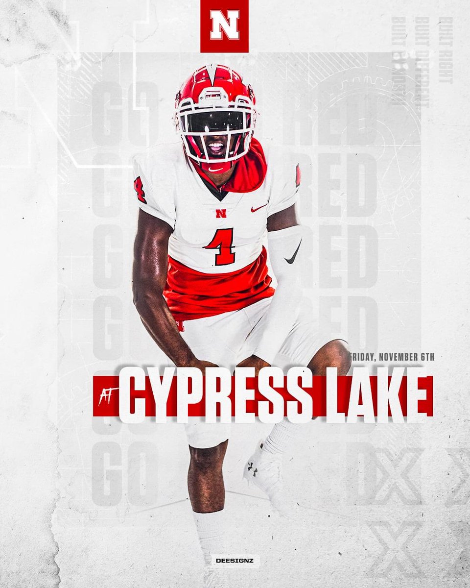 NFMHS_Football's tweet photo. Tonight, your Red Knights head over to Cypress Lake for the final game of the regular season! Tonight is all about history. Come out loud and proud to be a Red Knight. Happy Friday, and see you at the game‼️

#GoBigRed #KnightmareSeason #BuiltDifferent ⚔️🛡🏈 https://t.co/IOz6jtx0Xx