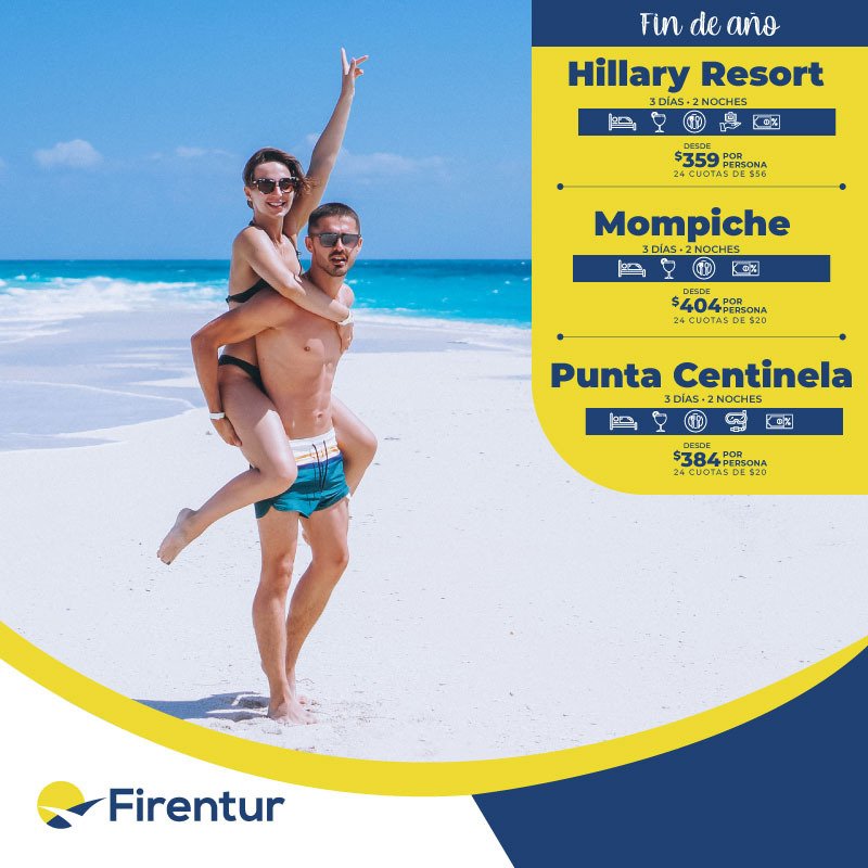 Aún estás a tiempo de mejorar tu año! 💪

Recupera el tiempo perdido y viaja por fin de año a #hillaryresort #mompiche  y #puntacentinela ⛱️

Comunícate al 0999419999 y  un asesor te ayudará para que tengas el mejor viaje de tu vida 😉

Descubre cómo👇

cutt.ly/MgYDTe6
