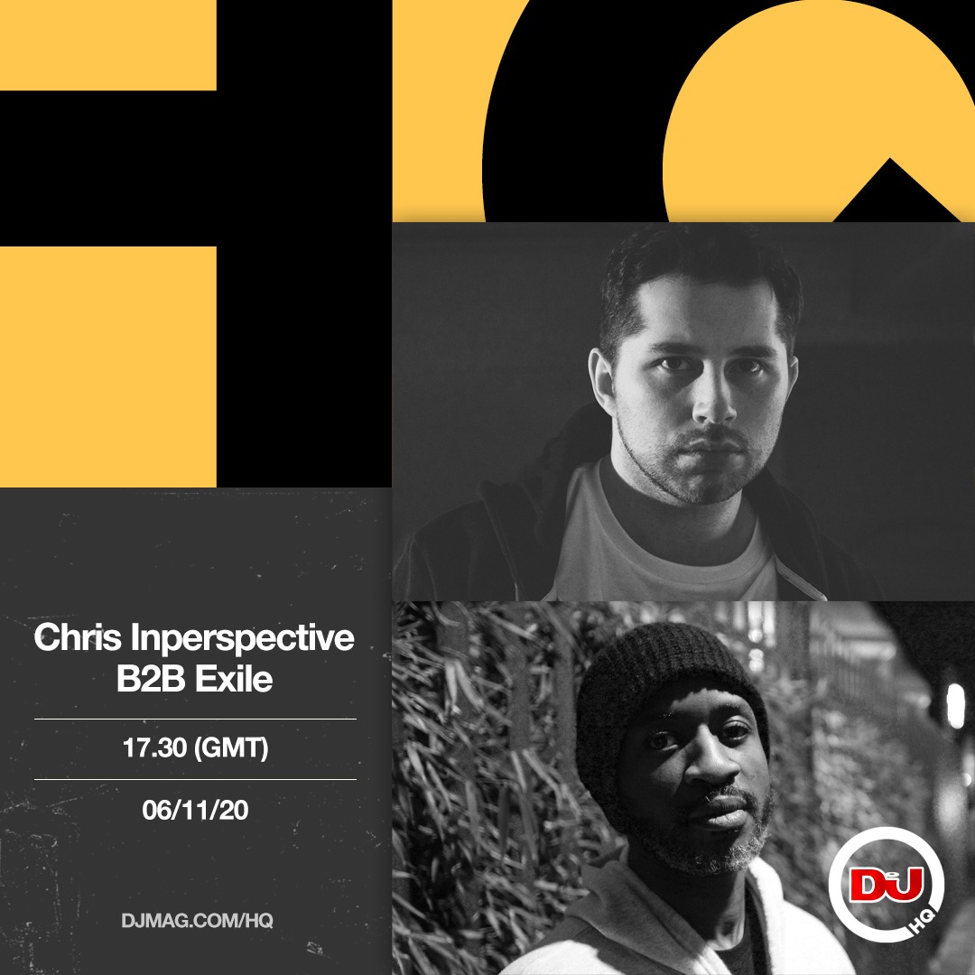 Exile b2b Chris Inperspective on <a href="/DJmag/">DJ Mag</a>  at 5:30 GMT tonight! Head to djmag.com/HQ