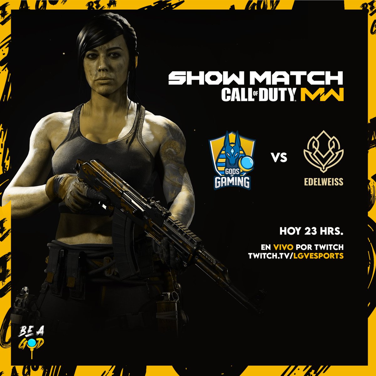 Hoy nuestras chicas de la división femenina de #callofduty se enfrentaran a <a href="/Edelweiss_LA/">Edelweiss #StayHome</a> en un Show Match, dando término a la temporada de #mw
Partido transmitido en #twitch por <a href="/LGVeSports/">LGV eSports</a> y retransmitido en nuestro canal.
Hoy a las 23hrs. 🇨🇱🇦🇷
Con todo chicas!
#beagod
