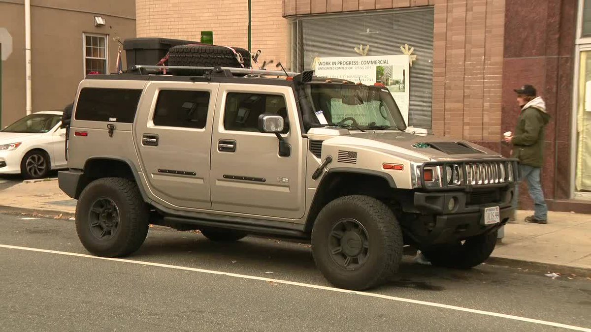 FOX29philly's tweet photo. A Hummer that is part of a Philadelphia police investigation after it was found parked near the Convention Center and its two occupants were arrested, has apparently received a parking ticket from the PPA.
MORE: https://t.co/YpiXRBefUr https://t.co/WL0YRX1Rg2
