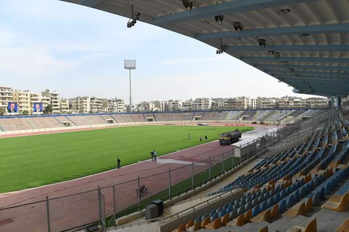 syrianconst's tweet photo. #Syaria: the Hamdaniya stadium in #Aleppo reopens on today after being suspended for years due to the war and hosts a match between the Al-Ittihad and Al-Hurriya teams. https://t.co/EECJSqOo09