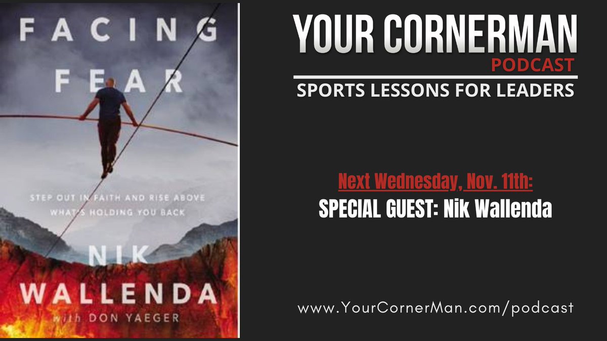 BruceBabashan's tweet photo. Next Wednesday Nov 11th:
SPECIAL GUEST: Nik Wallenda ...of the legendary Flying Wallenda's. Tune in as Nik and I discuss his career and the strategies he uses to deal with, manage and overcome his fears. 

Check out Nik's new book: Facing Fear.
https://t.co/TqWckpoH1Q https://t.co/qli8D1A77f