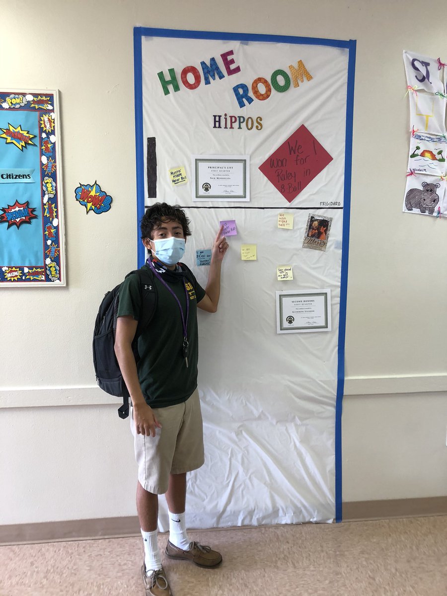 MsRosz's tweet photo. Congrats to all our students who earned Honor Roll Q1! And shout out to the St. Augustine of Hippo home room - love seeing our kids’ achievements on the fridge! 😁 https://t.co/ehJPPScnSn