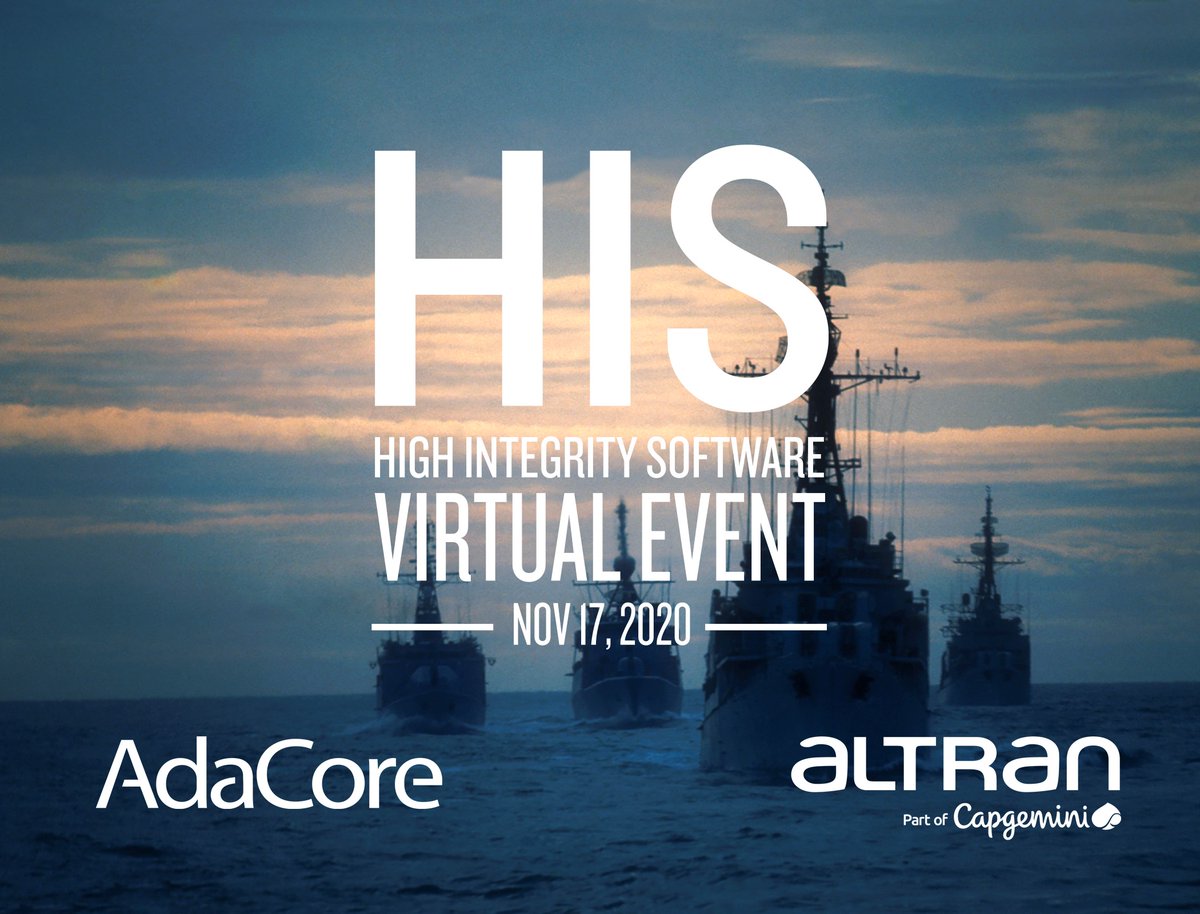 EandTmagazine's tweet photo. Don’t miss your chance to register for our #webinar on how high integrity #software systems are adapting in these challenging times.
Sponsored by @HIS_Conf, @AdaCoreCompany and @Altran_UK.
Live 17th November 2pm GMT #HISConf20
Register now - https://t.co/cFL8I4zaz3 https://t.co/sPJJdxPzXv