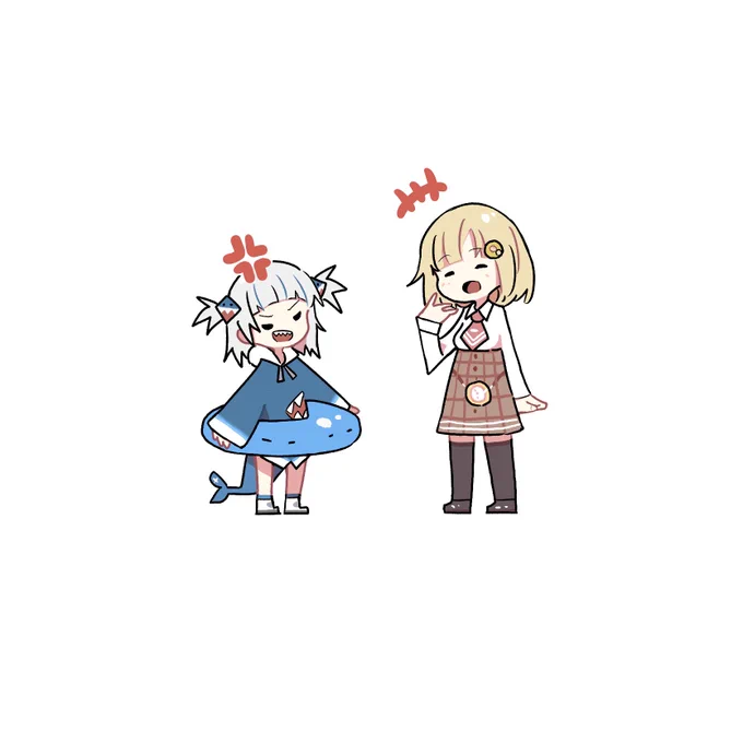 泳げないグラちゃん
煽るアメちゃん
#gawrt 
 #ameliaRT 