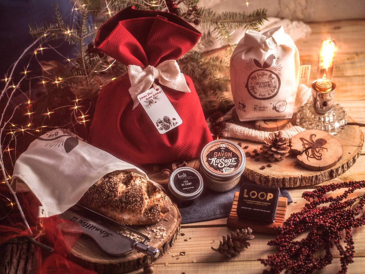 Inspiration pour achat de Noël🌟
(Kit -2)  L’ensemble d’inspiration 'brut'
Pour l’homme ou la femme des bois… au repos à la maison! 

Retrouvez nos idées cadeaux et de nos embalahe gratuit! 🎁 okocreations.ca/fr/blogue/insp…
#zerowaste
#Christmas2020 
#freebies