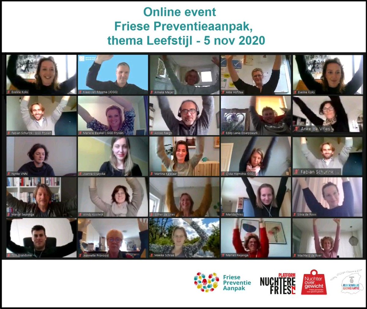 Mooi online event gisteren met vanuit <a href="/Nuchterogewicht/">Nuchter over Gewicht</a> het verhaal van <a href="/Joanna_Kruzycka/">Joanna Kruzycka</a> over hoe je aan sluit bij de bewoners &amp; haar ervaringen binnen de Amsterdamse Aanpak Gezond Gewicht. Daarna de workshop 'op eigen benen staan' van <a href="/JOGGNL/">JOGG</a>  #Friesepreventieaanpak