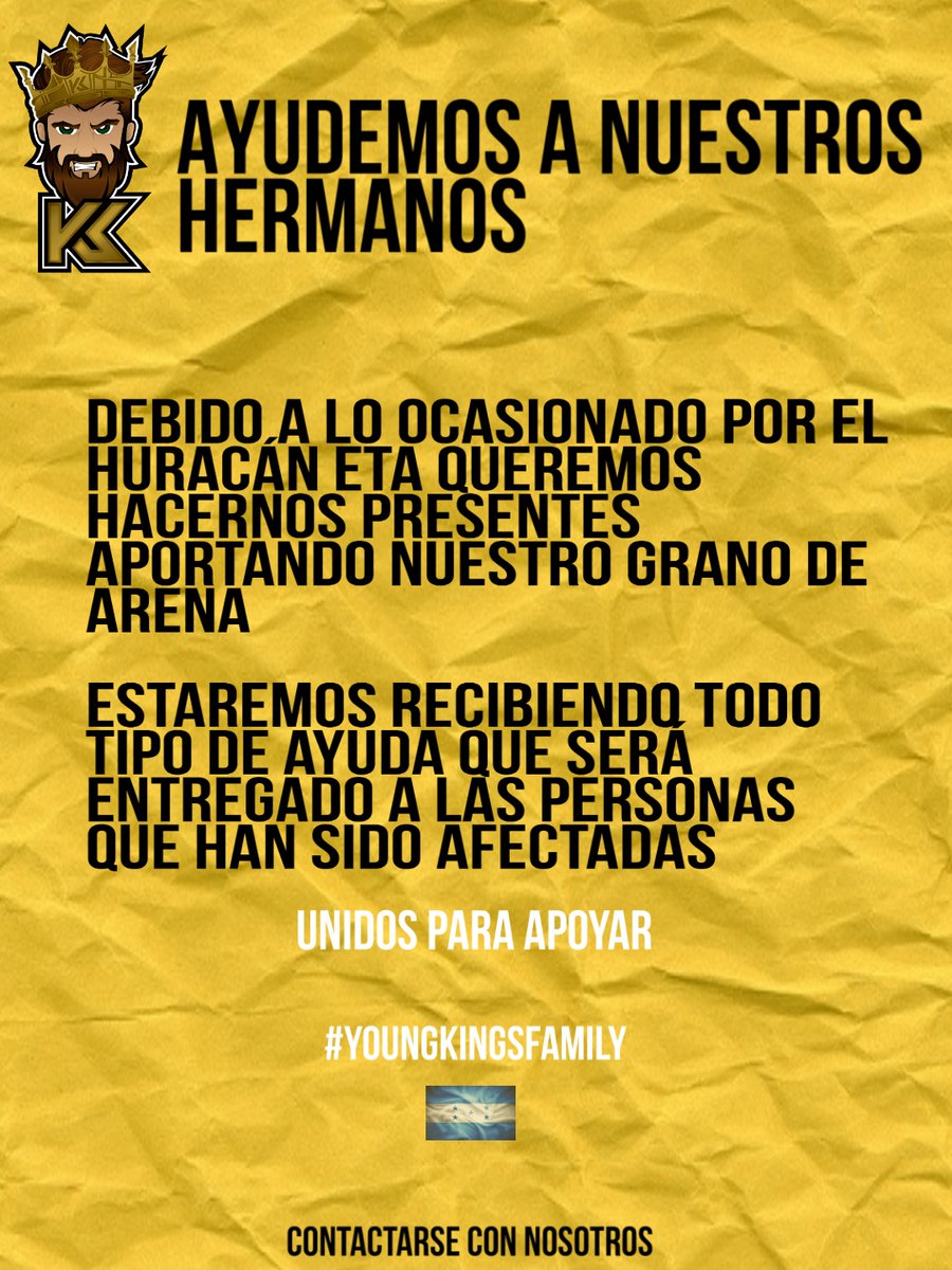 ¡AYUDEMOS A NUESTROS HERMANOS! 🇭🇳

Nos necesitan 🇭🇳

#YoungKingsFamily