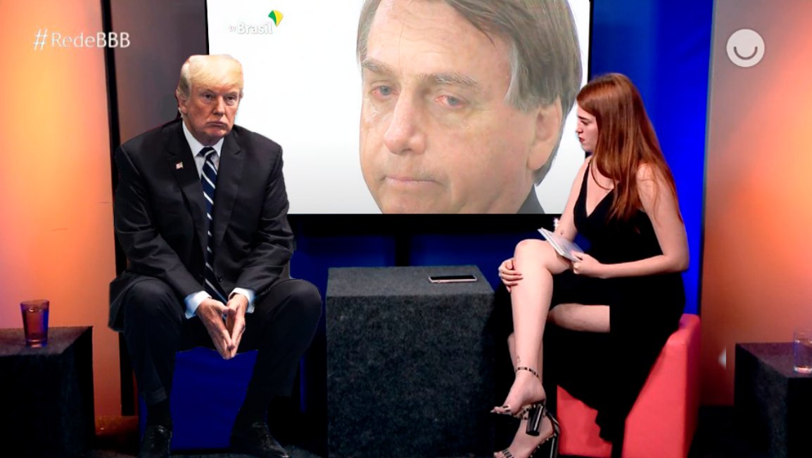 meudeusmatheus's tweet photo. ATENÇÃO!

Donald Trump já está ao vivo com Ana Clara, pronto  para falar TUDO sobre sua eliminação da casa (branca) !

#Election2020 
#CRYMOREZAÇO https://t.co/2V65LtuZYa
