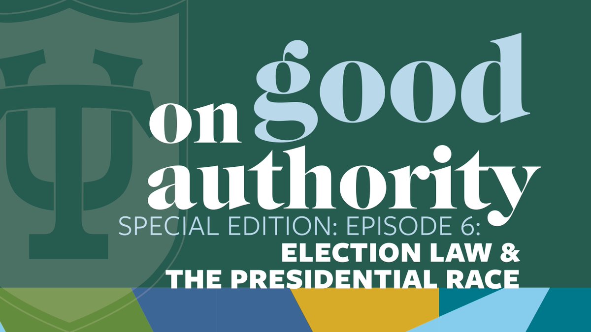 Tulane's tweet photo. Tune into a special episode of our podcast On Good Authority, with @TulaneLaw constitutional law expert Stephen Griffin discussing how #Election2020 is unfolding and how it may affect future elections.

🎙️ https://t.co/DAlxk1dAG7 https://t.co/MHNrdFl1OX