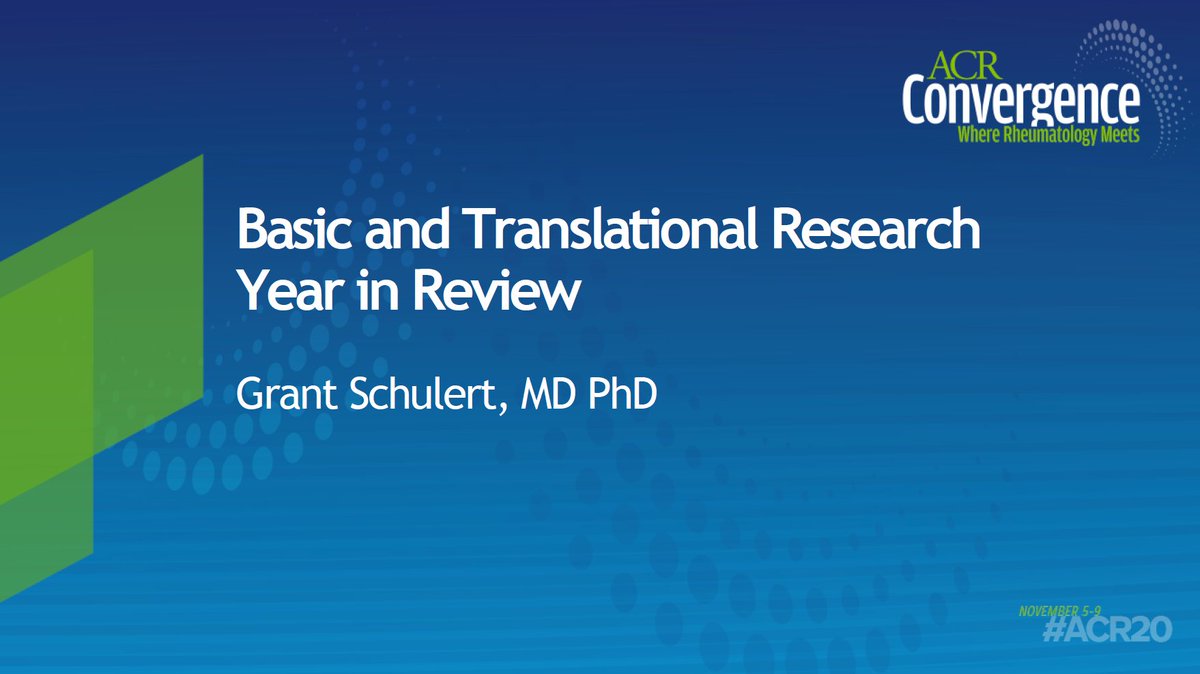  #PedsRheum Basic and Translational Research YIR by  @GrantSchulertTopics includePyrin, FMF, and the plagueMolecular heterogeneity in cSLEGenetics of PFAPAIFN signature in autoinflammationMIS-C immunology @egeli_bugra  @dsoulsMD #ACR20  #ACRambassador