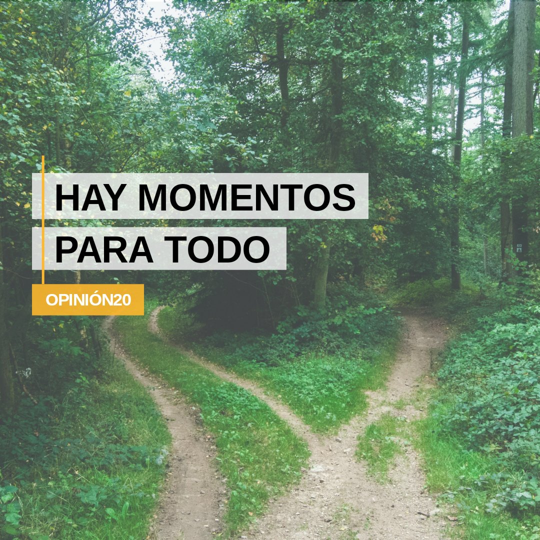 Llega a Opinión20 una frase que habrá estado en boca de toda madre alguna vez:
"Hay momentos para todo"😊

Como dice <a href="/fernandezsdavid/">Fernández Szőllősi Dávid</a>, hay momentos para los que no estamos preparados, pero toca afrontarlos.😏
Con responsabilidad y disfrutando del camino 🤗
opinion20.com/2020/11/hay-mo…