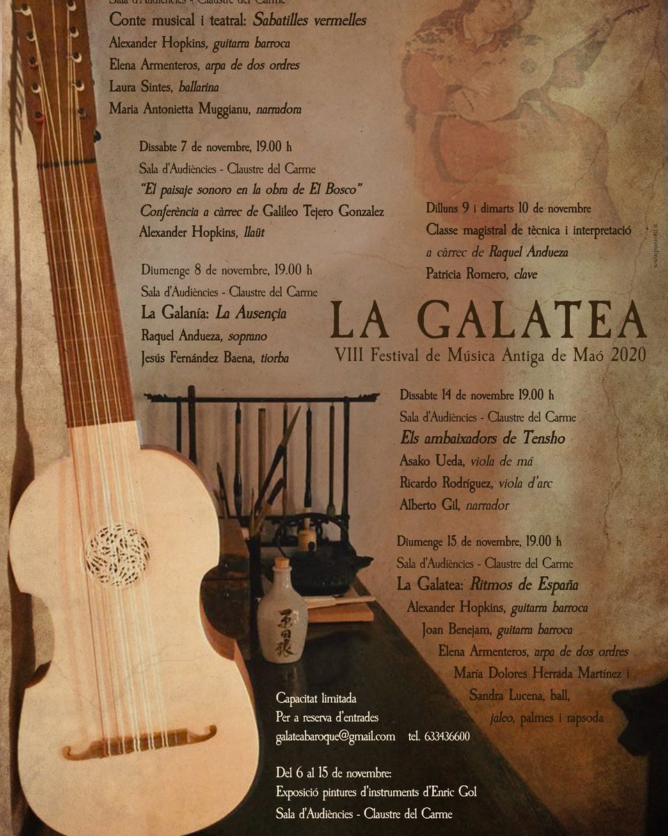 LauraSintesF's tweet photo. Feliç de poder participar en el VIII Festival de Música Antiga de Maó. Seguirem endavant, tota passa ara és vital. #laculturaessegura #concerts #lovemyjob #sempreendavant #earlymusic #earlydance https://t.co/yIiSnhNLiy