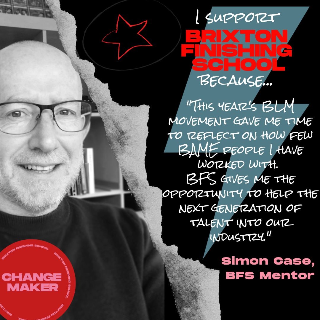 Simon Case is one of our awesome BFS mentors! He is the owner of @Chromaticbrands independent strategy & creative consultancy that builds brands that 'Stand Out & Stand For Something That Matters' We love what Simon says about working with BFS. Thank you for being a #changemaker!