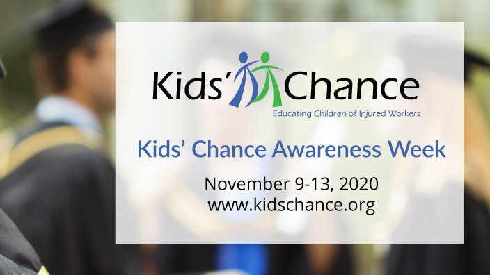 GenheimerDana's tweet photo. It's #KidsChance Awareness Week next week! Be sure to follow @KidsChanceInc and the many state chapters-including one of my favorites @KidsChanceNC to learn more about this awesome organization providing scholarship support to children of injured workers! https://t.co/Q7z4FMh5yj