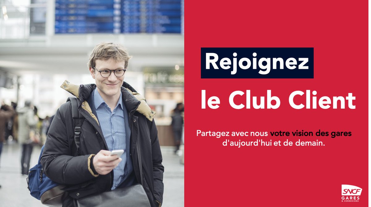 ConnectGares's tweet photo. 🔈Nous vous donnons la parole !🔈 Envie de partager vos attentes et vos idées ? 🧐 Rejoignez le #ClubClient et faites-nous part de votre vision des gares d'aujourd'hui et de demain. L'évolution de vos gares ne se fera pas sans vous ! 👉https://t.co/Ayl05g015V https://t.co/W1JmySQKnv