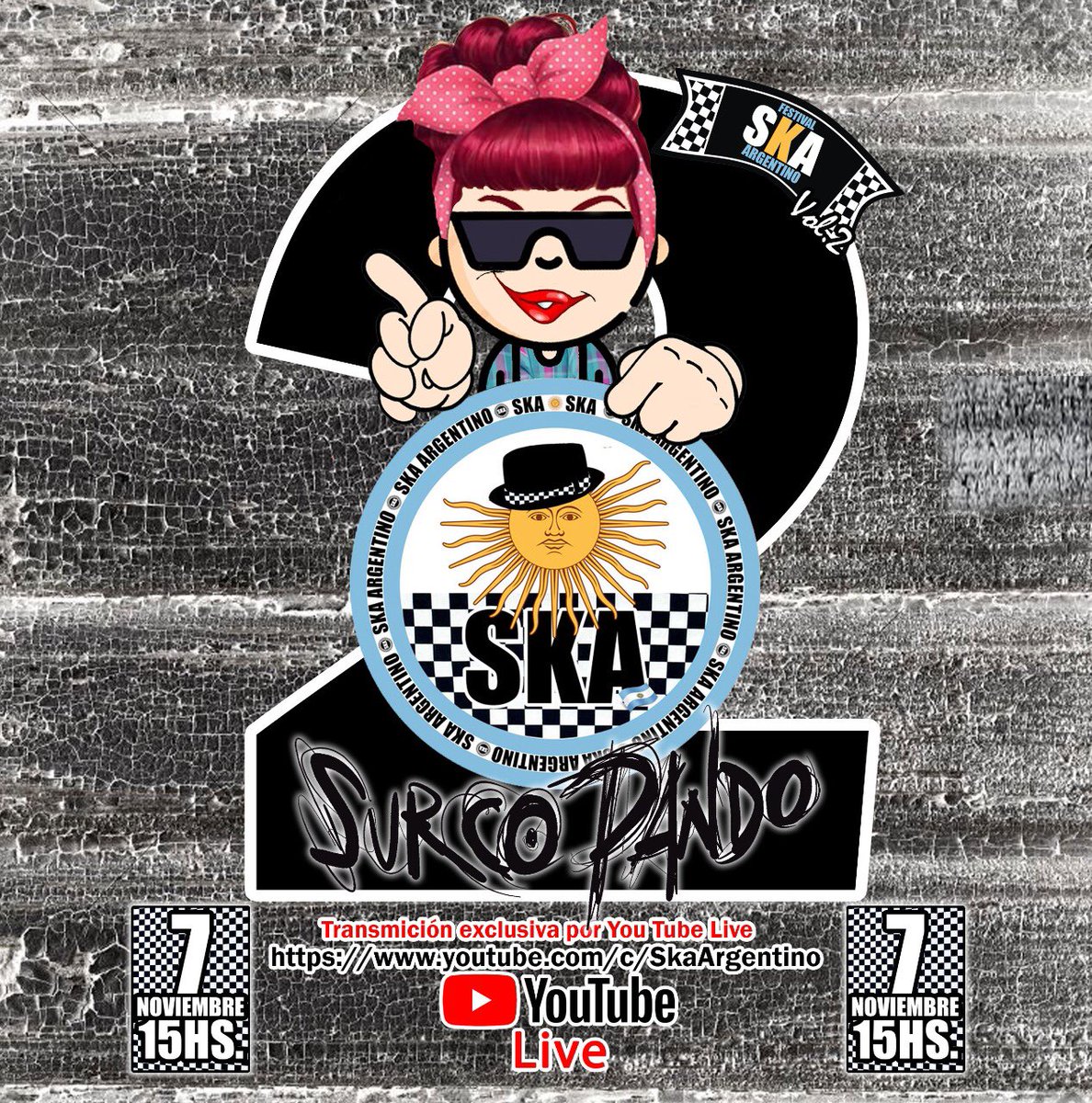 surcopandoOK's tweet photo. 🏁 SKA 🏁
.
Este sábado 7 de noviembre llega la segunda edición del @skaargentino Fest en vivo por su canal de YouTube! 🕺💃🏻
.
Sumate a este festival con más de 30 bandas de toda Argentina!! 🔥🔥
.
#reggae #ska #reggaeroots #roots #streaming #rocksteady #reggaeenespañol https://t.co/R4wdbF2nKG