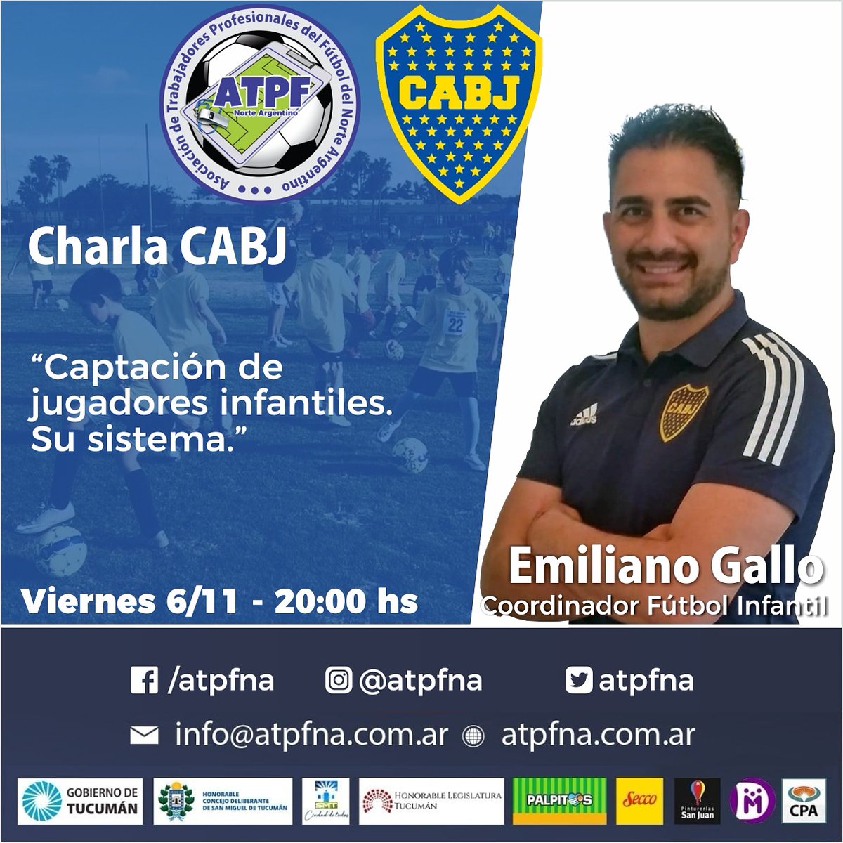atpfna's tweet photo. Hoy tendremos el gusto de traer para nuestros asociados y alumnos del curso intensivo de "Entrenadores del Fútbol Formativo", la charla del Departamento de Captación Infantil de Fútbol de BOCA con Emiliano Gallo como disertante.
Esperamos la presencia (virtual) de todos.
ASOCIATE https://t.co/bTzygnaAQT
