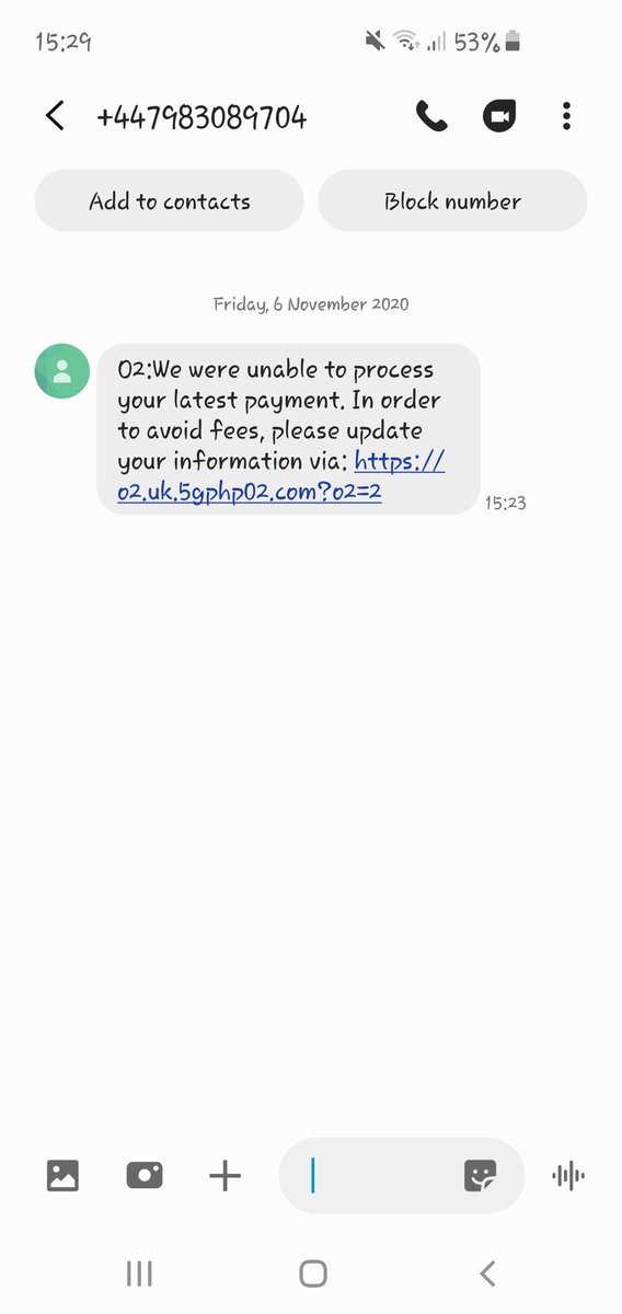 dragenphly's tweet photo. @Clairebella1717 @O2 I got one too, it's definitely spam, don't click it and let @O2 know! https://t.co/kh8uWaXoDh