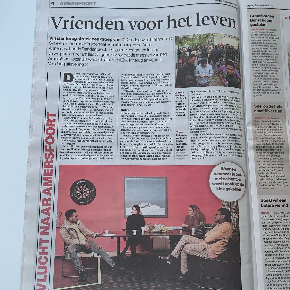 In de krant! <a href="/adacredactie/">Amersfoortse Courant</a> 
Van vrijwilliger &amp; Eritrese nieuwkomer naar vriendschap. #amersfoort #annemagroep #eritresestadgenoten #vrijwilligerswerk