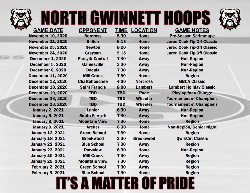Our 2020-21 Game Schedule

It's a matter of PRIDE!