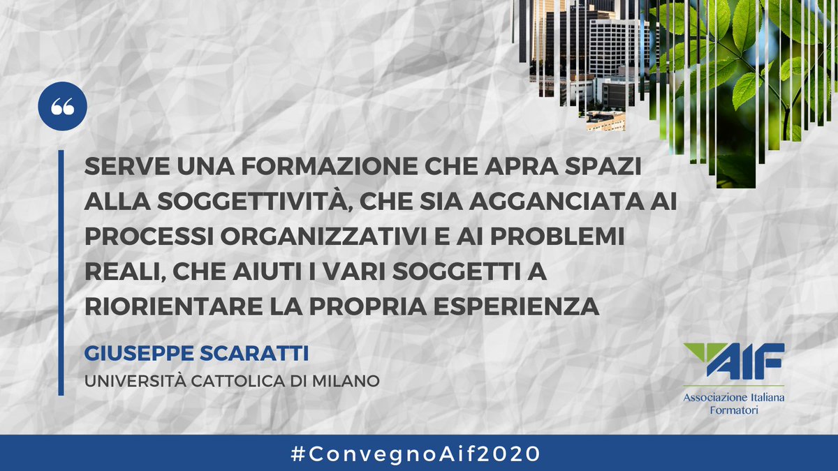 AIF_Ass_It_Form's tweet photo. La #formazione #sostenibile per Giuseppe Scaratti @Unicatt  
#ConvegnoAif2020 https://t.co/IL3ivt3yeG